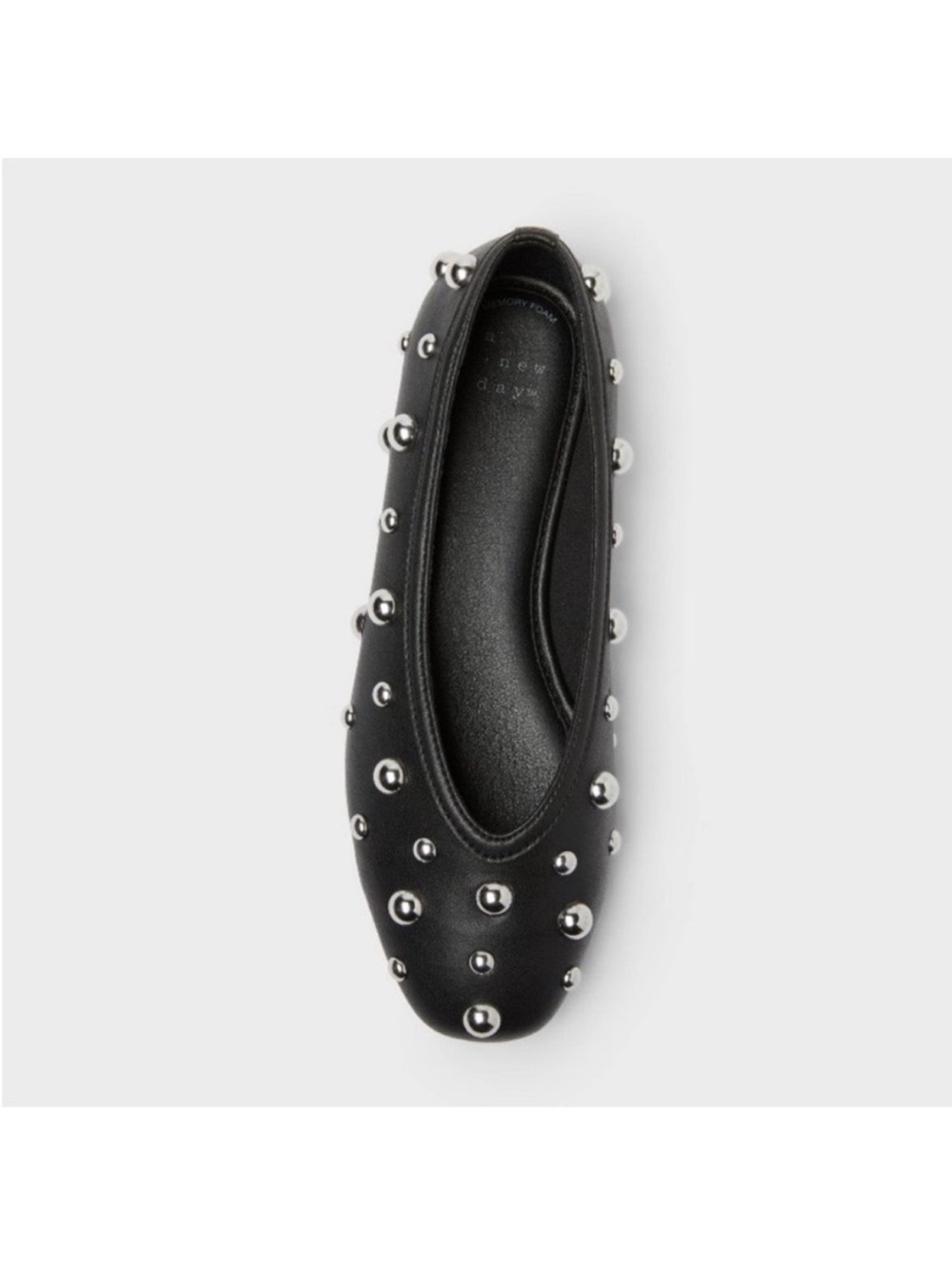 a new day Black Studded Ballet Flats- 9.5 - NWT - Picture 4 of 5